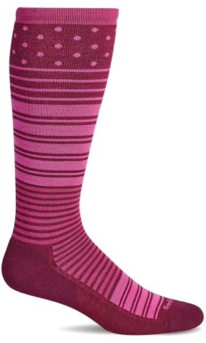 Sockwell Women's Twister Frim Graduated Compression Sock - color: Cranberry, size: Small-Medium