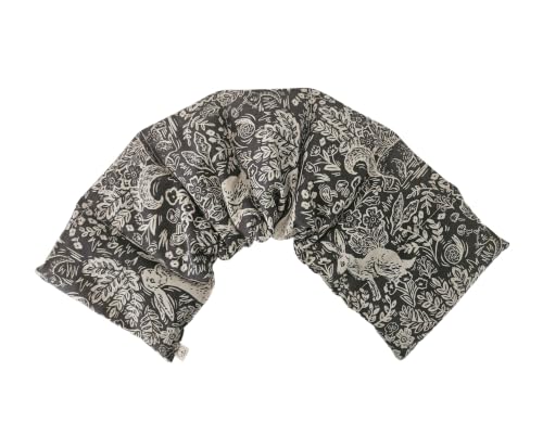 Microwavable LOVEwrap Neck & Shoulder wrap -Heated microwavable Warming Soothing Muscle Pain Relief Fatigue Relaxation - Unscented 6 x 24 - flaxsSeed - Black Rabbit Flowers - color: Mother Nature
