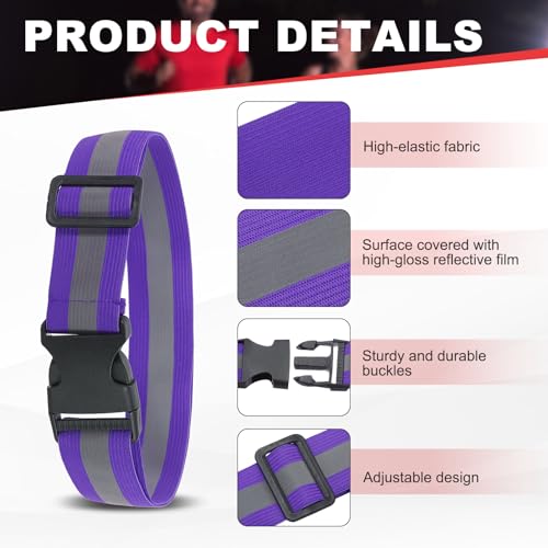 Reflective Safety Belt Adjustable - color: Purple