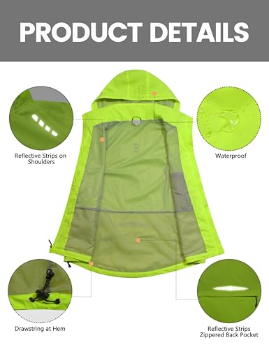 Little Donkey Andy Men's Hooded Cycling Vest - color: Fluorescent Yellow, size: Large