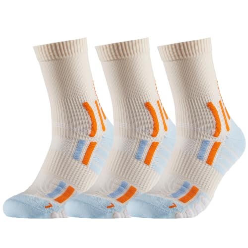 Crew Running Socks Men: Arch Support Cushion Compression Socks - color: D-beige Beige Beige, size: 6-9