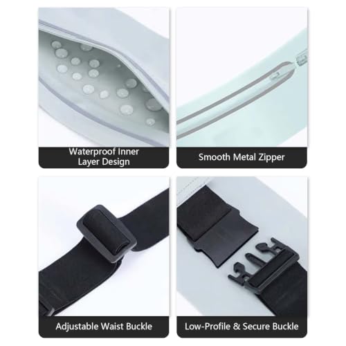 Running Belt for Men Women Waterproof Reflective Fanny Packs - color: Grey