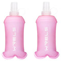 WRELS Running Water Bottle,250ml/350ml/500ml TPU Soft Flask,Collapsible Water Bottles for Hydration Vests and Running Belts Backpack, Soft Water Bottles For Hiking Cycling Climbing - color: Pink-250ml*2