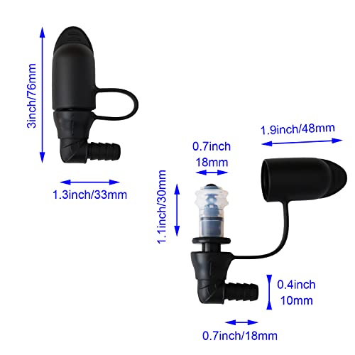 Hydration Bladder Bite Valve Replacement Mouthpiece Fit for Any Water Backpack and Most Brands, with Manual Switch Valve - color: 2 Pack 90 degree black