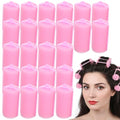 24Pcs Pink Sponge Rollers for Hair, Soft Sponge Curlers for Hair, No Heat Foam Rollers(2.36×1.18in,Pink) - color: Pink
