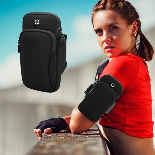 Phone Holder for Running, Universal Adjustable Arm Band Key Card Bag Fit Gym Jogging Hiking Exercise Walking Workout, Running Armband(7 x 3.5 inch)