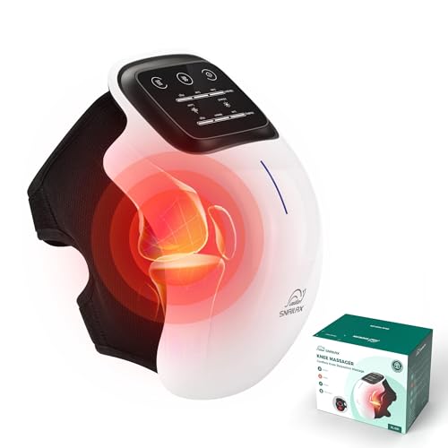 Snailax Knee Massager with Heat & Vibration, Cordless Knee Brace Wrap - color: Bright White