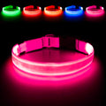 Illumifun LED Dog Collar, USB Rechargeable Waterproof Light Up Collar, Adjustable Glow Safety Light for Dogs Night Walking Camping and Hiking (Pink, Medium) - color: Pink, size: Medium