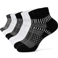 IRAMY Ankle Compression Socks for Women Men Cushioned Athletic Running Socks Plantar Fasciitis Relief 2/3/4/5/6 Pairs - color: Black+white+dark Grey(5 Pairs), size: Large