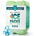 Healthy Packers Ice Packs for Lunch Boxes, Slim Cooler Ice Packs - color: Green (8 Pack)