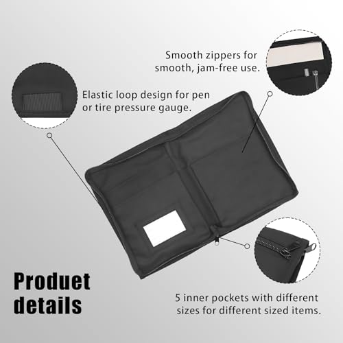 Car Registration and Insurance Holder, Glove Compartment Organizer Bag
