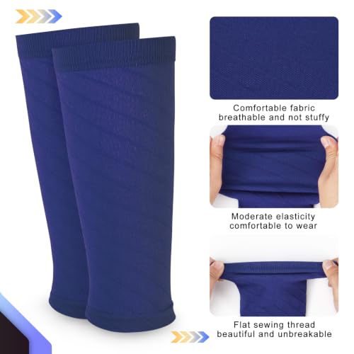 Junely 3 Pairs Calf Compression Sleeve for Men and Women - color: Blue Black Nude