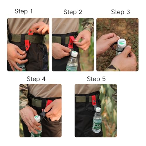 2PCS Portable Water Bottle Holder Convenient Water Bottle Clip for Easy Hydration During Outdoor Activities, Red - color: Red