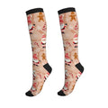 Compression Socks, Unisex 15-20 mmHg Knee High Support Socks - color: Gingerbread House
