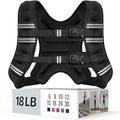 Zeerun Weighted Vest, 6/8/10/12/15/18/20/24/30LB for Men Women - color: Black, size: 18 Lb