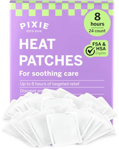 Pixie Heating Pad - Disposable Up to 8 Hours of Warming Comfort – Air-Activated Body Warmers – Slim, Discreet External Heat Pads (24 Count) - size: 24 Count