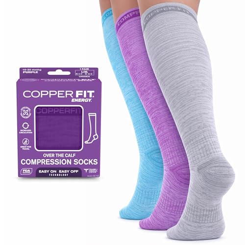Copper Fit Women's Energy Easy-on/Easy-off Knee High Compression Socks