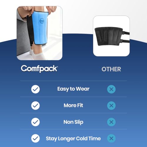 Comfpack Reusable Ice Pack for Calf, Shin, Eblow, 2 Hours Cold Therapy Warp