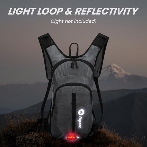 Nepest Hydration Pack Backpack with 2L Water Bladder Reflective Lightweight - color: Dark Gray