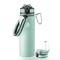 GOSWAG 24oz Insulated Stainless Steel Travel Water Bottle, 2 Lids - color: Matte Mint