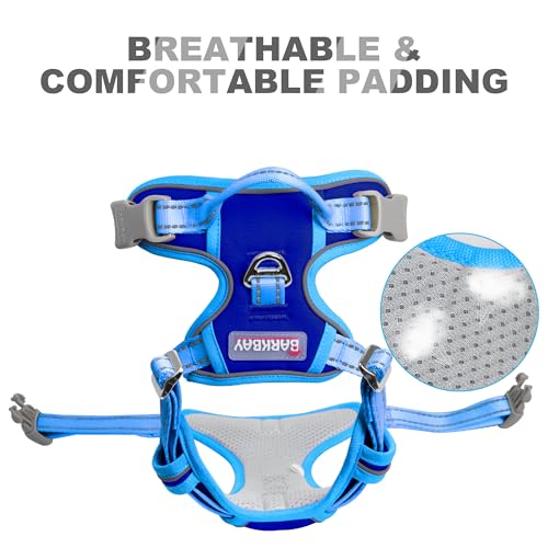BARKBAY Dog Harness No Pull for Small Sized Dog Front Back Clips,Dog Vest - color: Sapphire Blue & Blue, size: X-Small(Chest:15.5-19.5”)