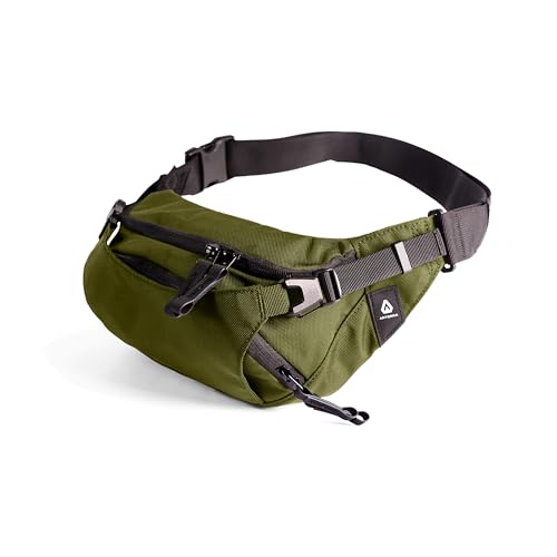 Falcon 2L Ultralight Fanny Pack Crossbody Belt Bag for Men & Women, Slim Waist Sling Bag for Travel, Running, Hiking & Dog Walking, Expandable Water-Resistant Pack with Adjustable Strap, Kelp Green - color: Kelp Green