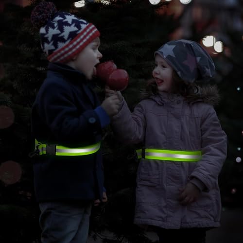 Reflective Sash for Walking at Night High Visibility Nylon with 2 Pcs Reflective Armbands