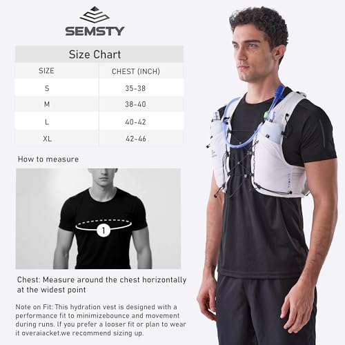 Running Hydration Vest 5L, Running Backpack with 2x500ml Soft Flask - color: White, size: Medium