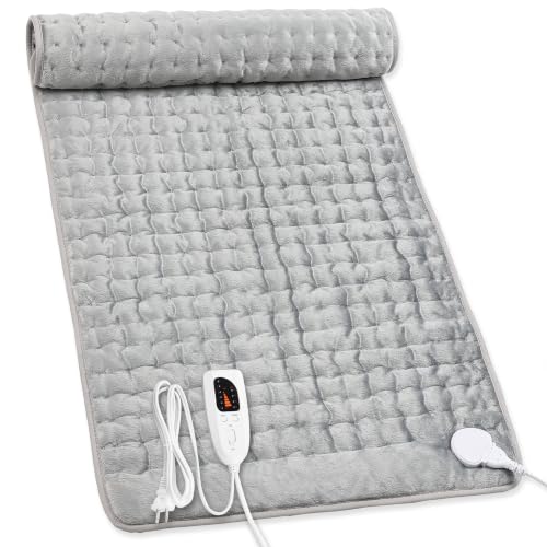 Heating Pad,Electric Heating Pads,Heating Pad for Back,Gray,40x20 Inch - color: Silvergray, size: 40x20 Inch