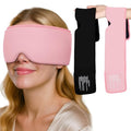 Cooling Gel Eye Mask for Puffy Eyes, Migraine & Headache Relief, Full Eye-Area Cold Compress for Eyes & Temples, FSA Eligible HSA Reusable Eye Ice Pack for Swelling & Post-Surgery Recovery - color: Black-pink