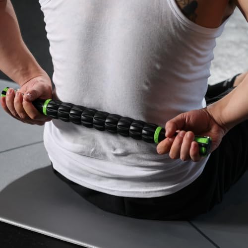 Muscle Roller Deep Tissue Massage Stick Cellulite Roller Fascia Blaster Lymphatic Drainage Massager for Muscle Soreness Tightness Physical Therapy(Green Black) - color: Green Black