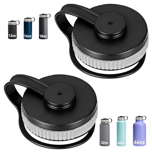 2Pcs Replacement Lid for Hydro Flask Wide Mouth 12, 16, 18, 32, 40 oz Water Bottles, Wide Mouth Lid for HydroFlask and Other Sports Water Bottles, BPA-free, Leak Proof - style: Wide Mouth Lid