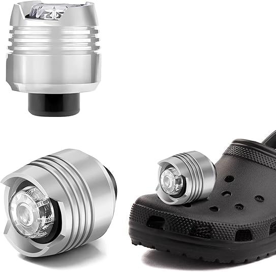 Rechargeable Clog Lights 2PCS, LED Shoe Clip Flashlight with 3 Modes, Waterproof Shoe Charm Accessories for Walking, Running, Camping – Adults & Kids (6 Colors) - color: Silver
