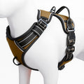 No Pull Dog Harness, No-Choke Soft Padded Reflective Dog Vest Harness with Front Clip & Top Handle, 2 Quick-Release Buckles, Adjustable for Small Medium Large Dogs - color: Brown, size: X-Small
