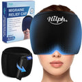 Hilph Adjustable Migraine Relief Cap, Headache Hat with Thickened Gel - style: Black
