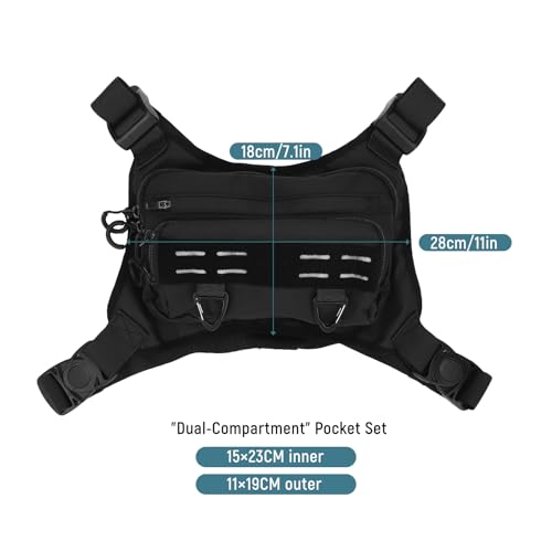 Outdoor Sport Chest Bag for Man Woman - Large Capacity Running Vest with Adjustable Straps for Hiking, Mountaineering & Travel (One Size Fits All)