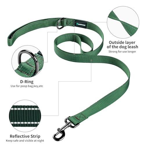 Annchwool No Pull Dog Harness with Padded Handle+5 Ft Leash(Green-Set,S) - color: Reflective-Green Set, size: S