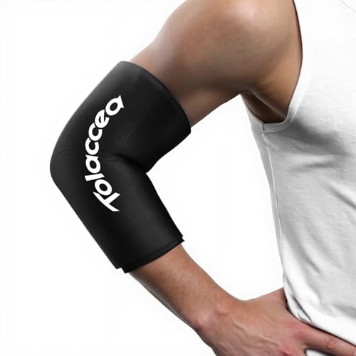 Elbow & Knee Ice Pack, Reusable Gel Cold Therapy Compression Sleeve Wrap - color: Black, size: Medium