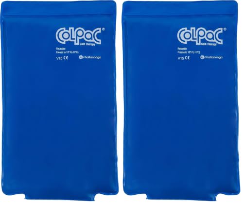 Chattanooga ColPac - Reusable Gel Ice Pack - Half Size - 7.5 in x 11 in (19 cm x 28 cm) - Cold Therapy - Knee, Arm, Elbow, Shoulder, Back - Aches, Swelling, Bruises, Sprains, Inflammation (Pack of 2) - size: 7.5x11 Inch (Pack of 2)