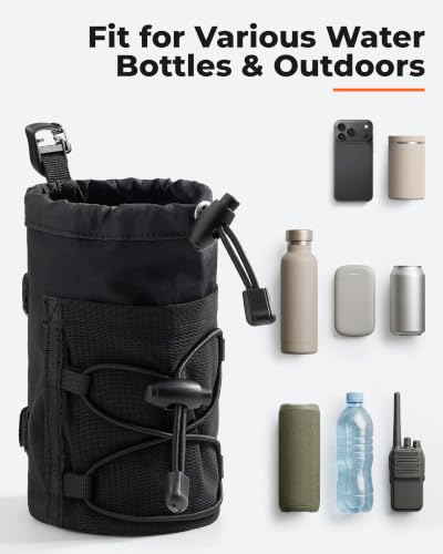 HowFly Water Bottle Holder for Backpack Molle Water Bottle Pouch Bag - color: Black