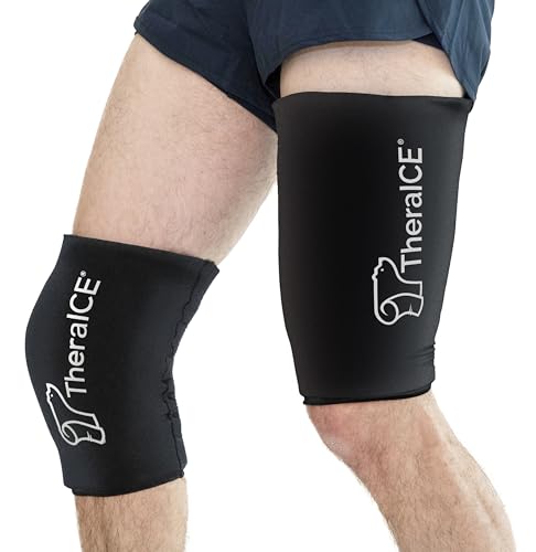 TheraICE Knee Ice Pack Wrap, Knee Brace for Women Men, Compression Sleeve - size: X-Large, style: Original