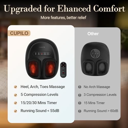 Foot Massager with Heat for Neuropathy-[2026 Upgraded], FSA Eligible HSA - color: Black