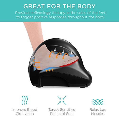 Best Choice Products Shiatsu Foot Massager for Pain Relief, Plantar Fasciitis, Neuropathy, Blood Circulation, Remote Control w/Compact Design - Black - color: Black