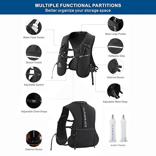 Alpheratz Running Vest for Runners, Hydration Compatible, Multiple Pockets, Adjustable - Long Distance & Marathon Running Vest
