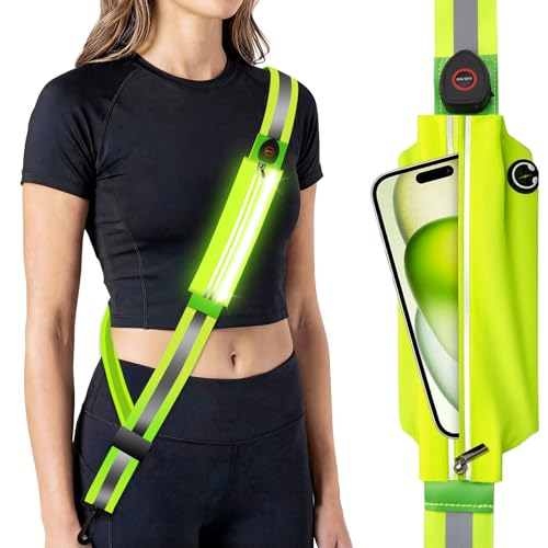 LED Reflective Belt Sash Gear, Reflective Running Gear for Night Walking