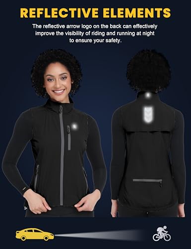 Little Donkey Andy Women's Lightweight Quick Dry Vest Windproof Summer Vest - color: Black, size: X-Large