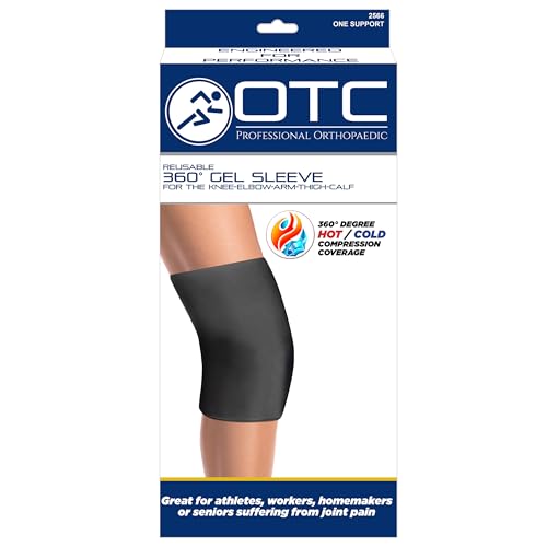 OTC Multi-Use Reusable 360 Degree Gel Sleeve for Thigh, Knee, Arm, Elbow or Calf, Hot or Cold Compression for Back Pain Relief, Large - size: Large
