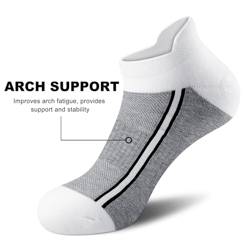 Gonii Men's Running Athletic Ankle Socks - Thick Cushioned Low Cut Socks - color: N-5 Pairs Grey, size: 6-9