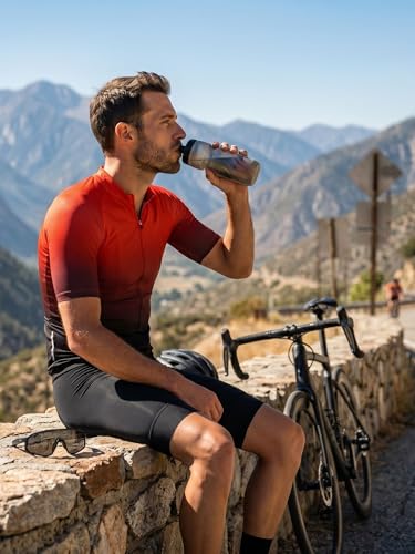 Lo.gas Cycling Jersey Men Short/Long Sleeve Bike Biking Shirts Full Zip with Pockets Road Bicycle Clothes - color: 03 Gradient Red, size: XX-Large