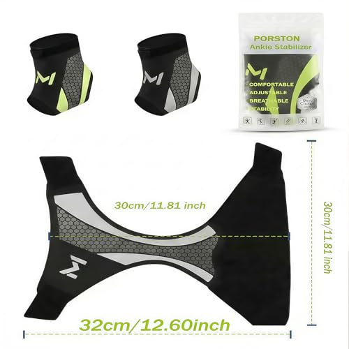 2-Pack Ankle Support Brace Ankle Stabilizer Green - color: Green
